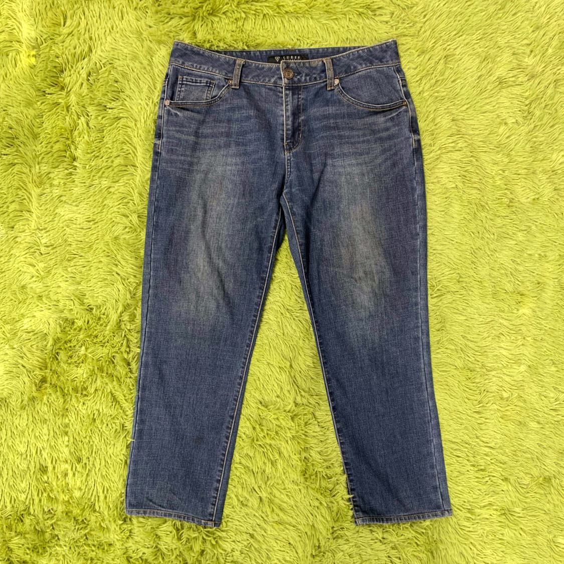 [36] 게스 메탈플레이트 와이드 테이퍼드핏 데님팬츠 상품이미지3