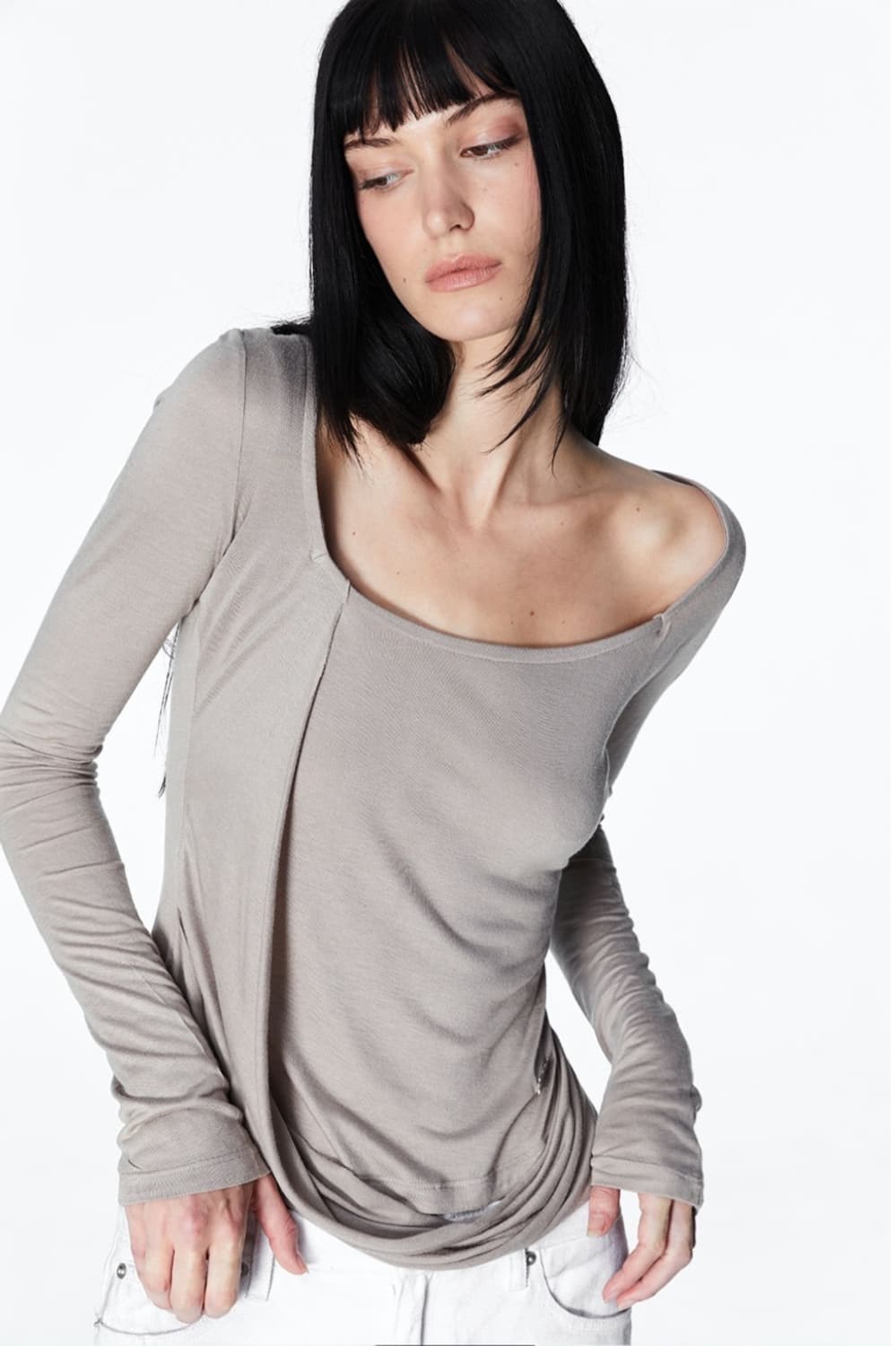 2000아카이브 KAIA DRAPED TOP (MOCHA) 상품이미지1