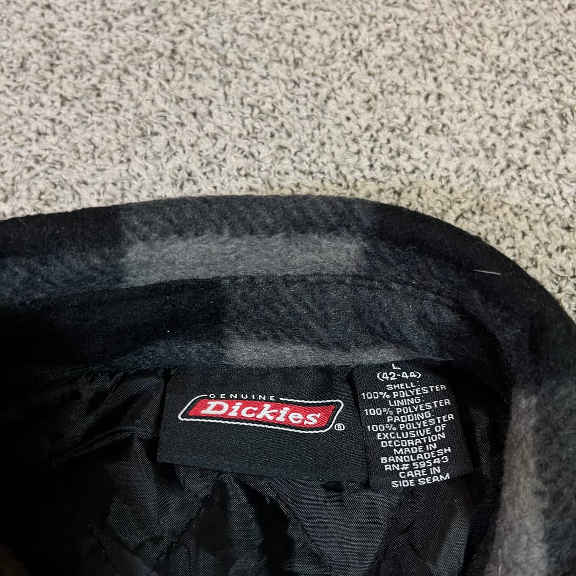 디키즈 타탄 체크 셔츠 누빔 플리스 자켓 상품이미지4