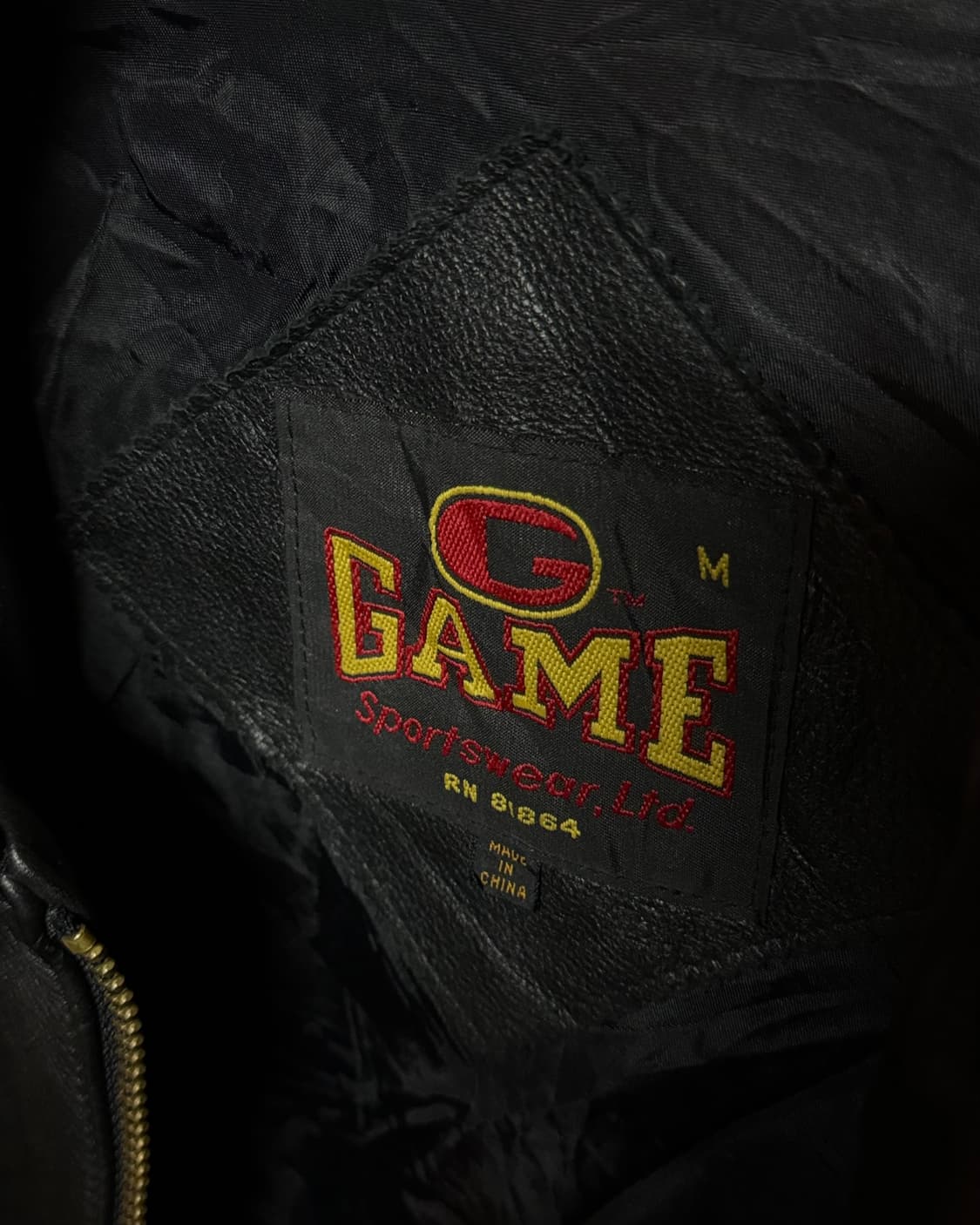 90-00‘s 게임 스포츠웨어 레더 봄버자켓 M 상품이미지5