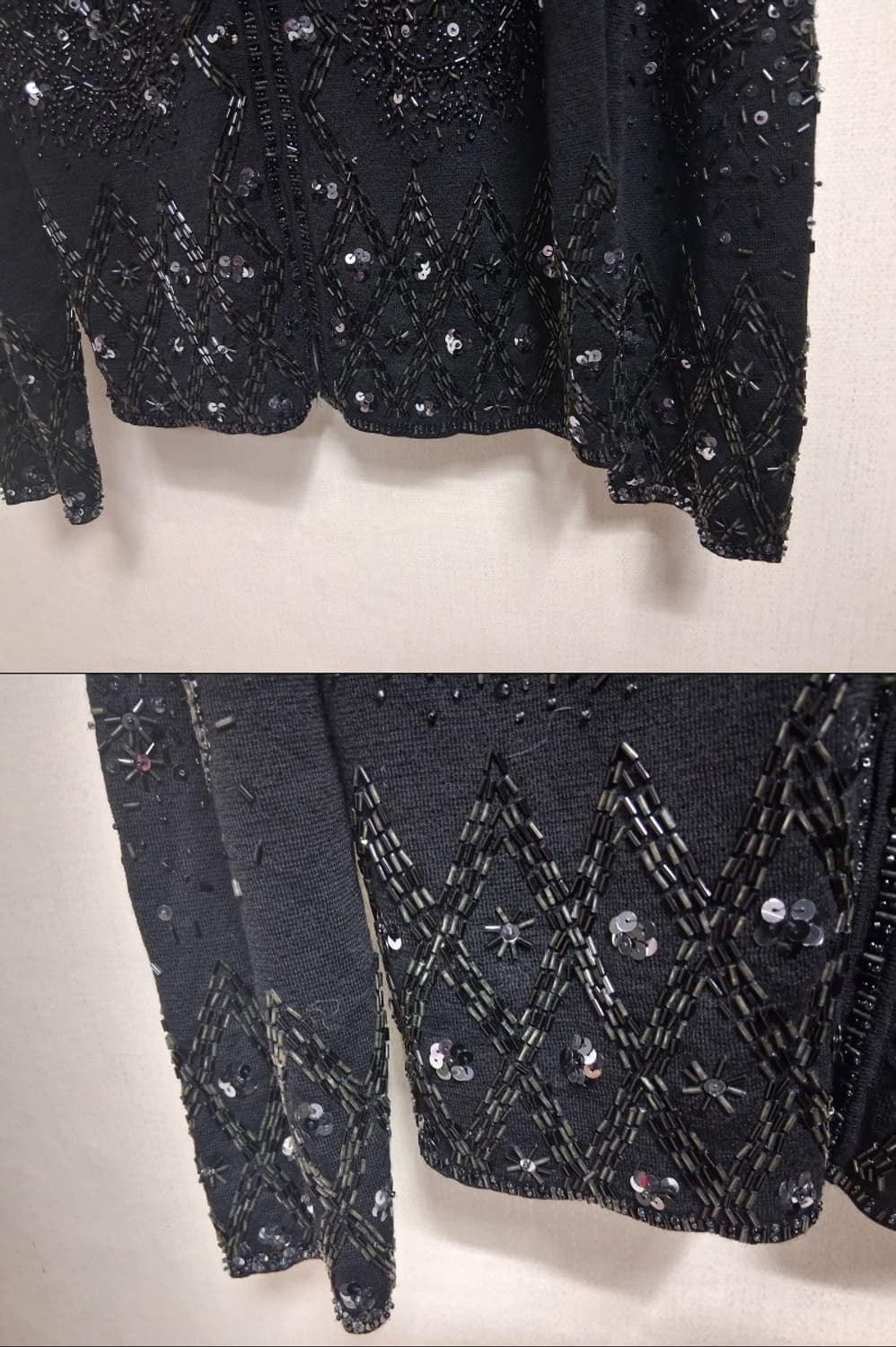 일본수입구제 GUEST JOCONDE   100% 순모 검정 비즈 니트가 상품이미지6