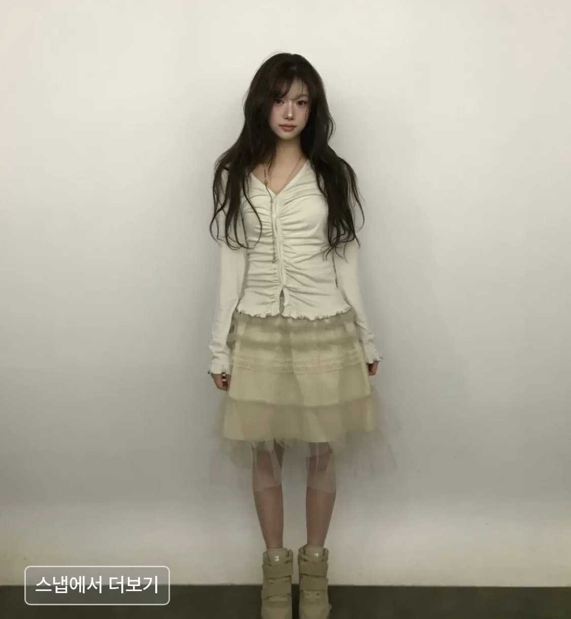 미레코 프릴 미디 스커트  상품이미지5