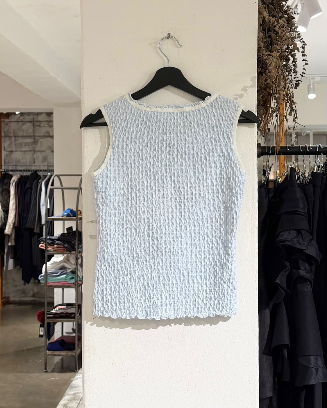꾸레쥬 스카이블루 스모크 니트 탱크탑 상품이미지5