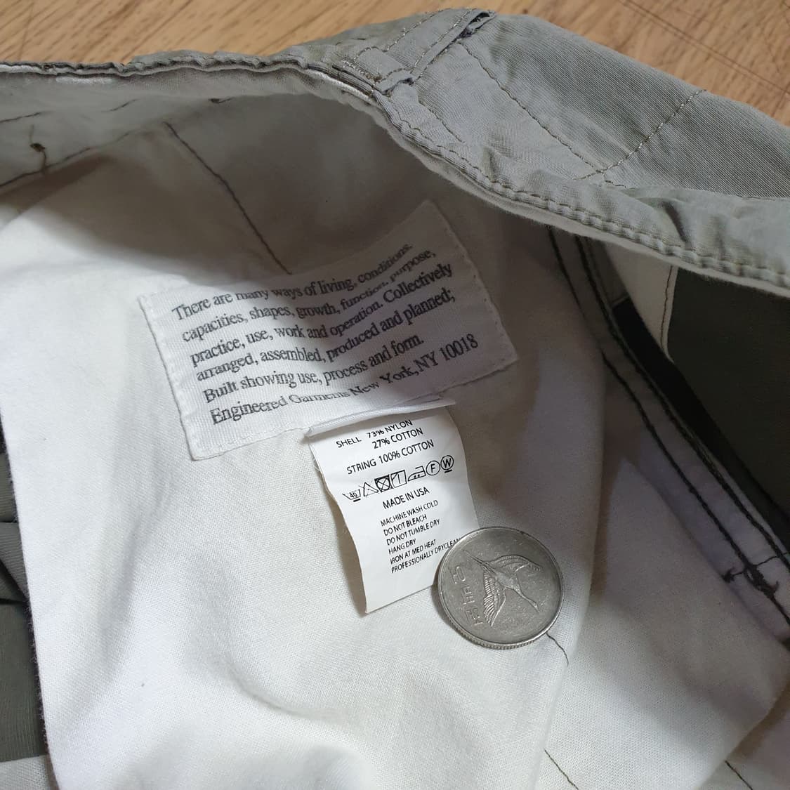 엔지니어드 가먼츠 오버팬츠 (S) 4.5oz waxed cotton 상품이미지8