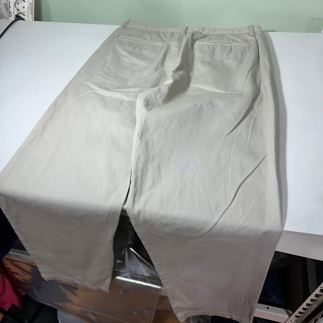 M-L 무신사스탠다드 파스텔그레이 테이퍼드핏 원턱 치노팬츠 상품이미지5