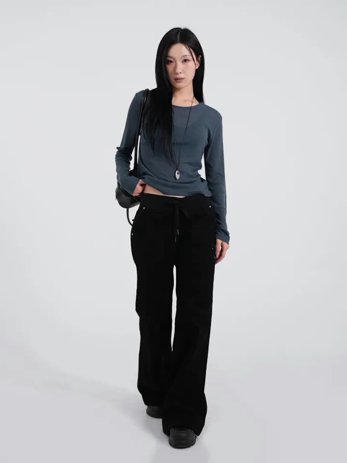 (새상품 2개 일괄!) 바스 레이어드 인디블루/베이지 긴팔티 상품이미지3