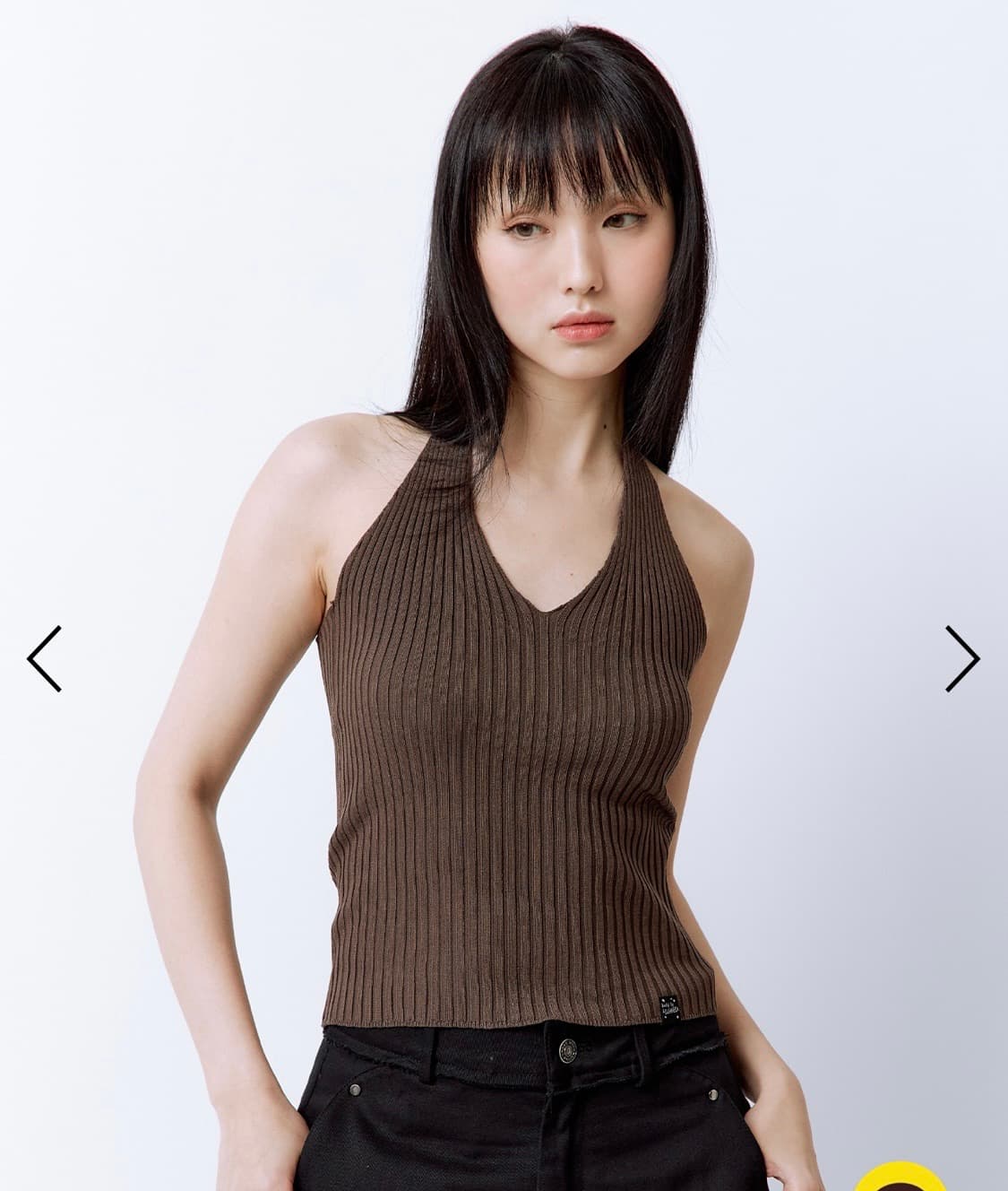 러프넥 Basic Halter Knit Top_Brown 상품이미지3
