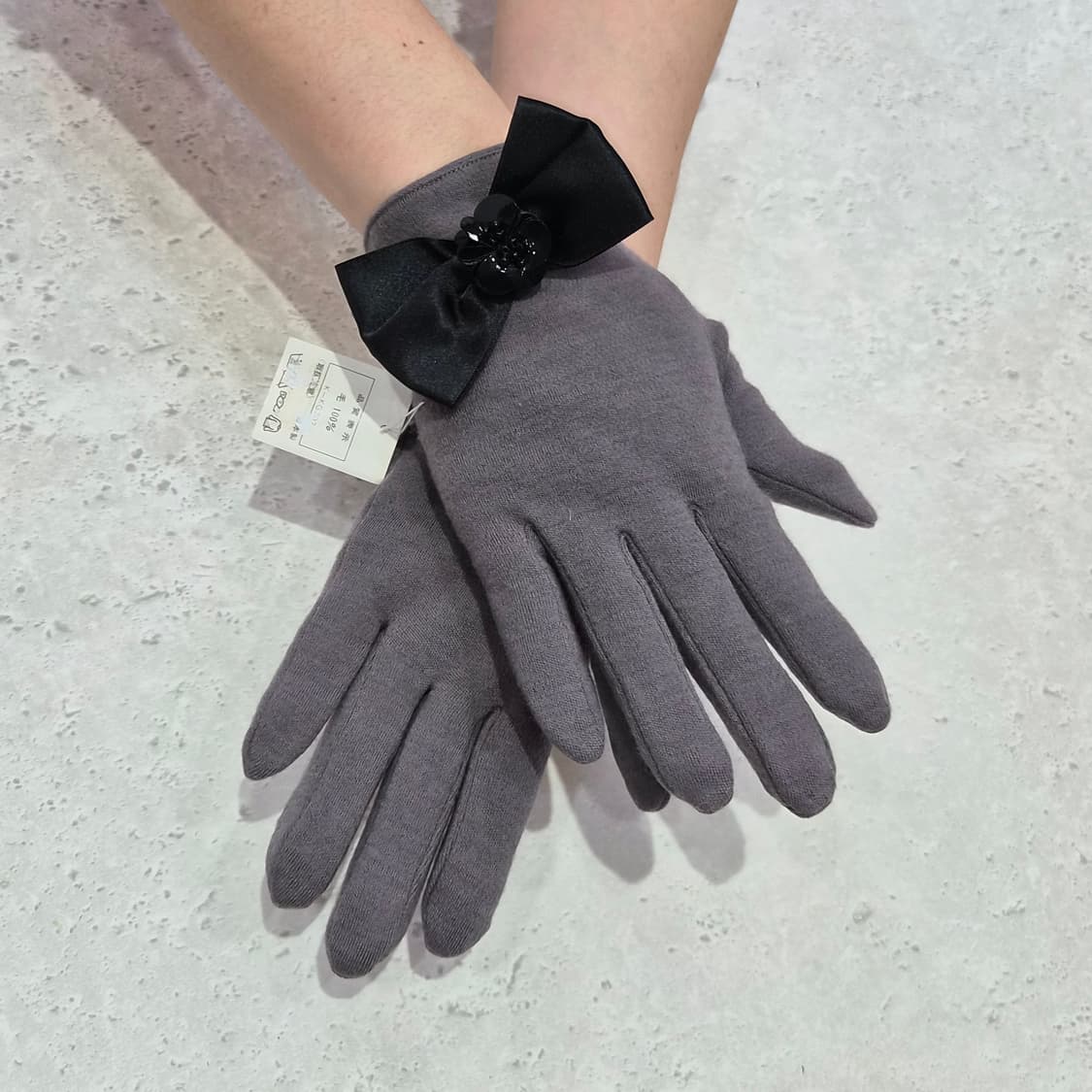 일본산 울 100% 벨벳리본 포멀 겨울장갑 상품이미지1