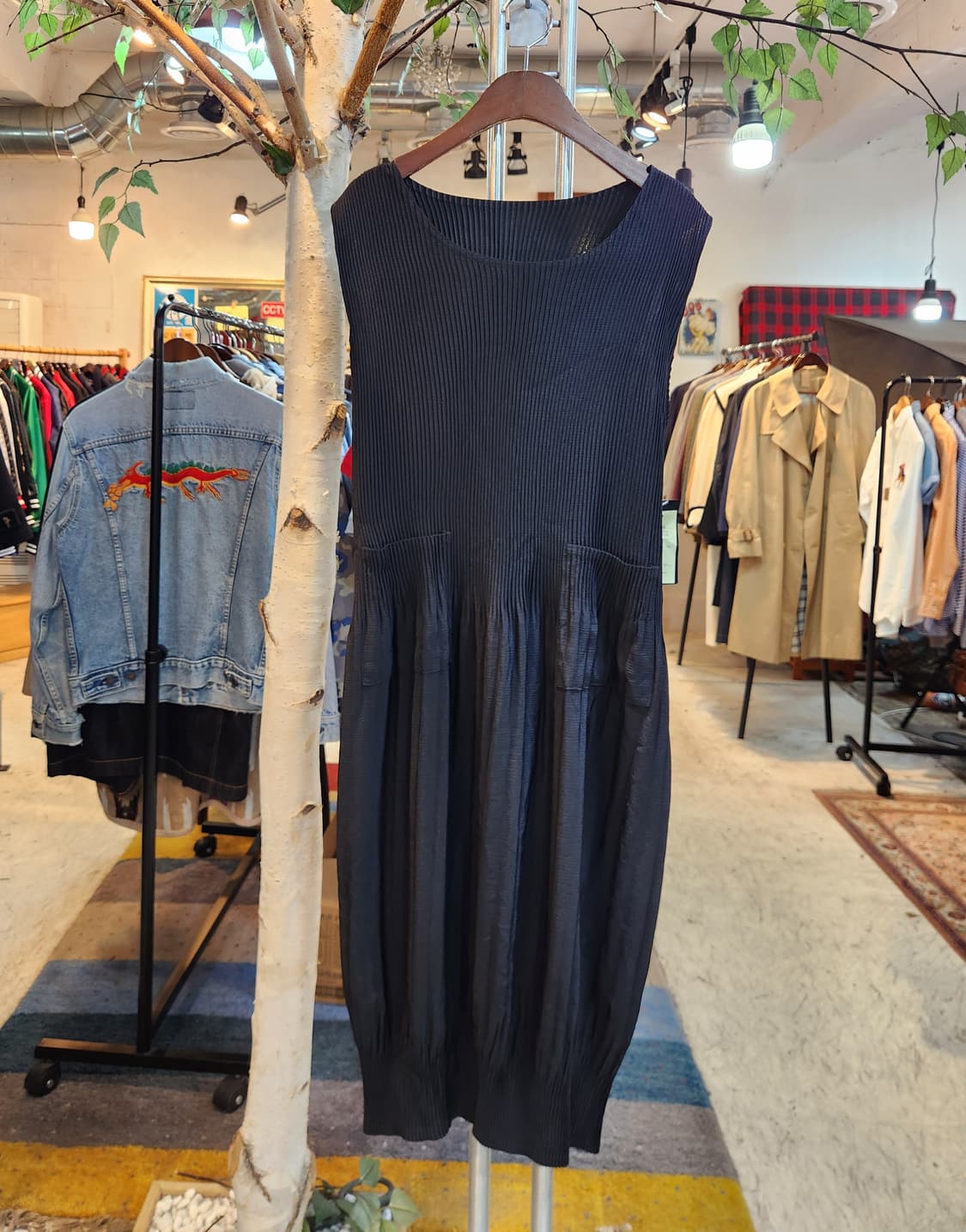 90s 제펜 민소매 플리츠 민소매 빈티지 원피스 미사용품 상품이미지1