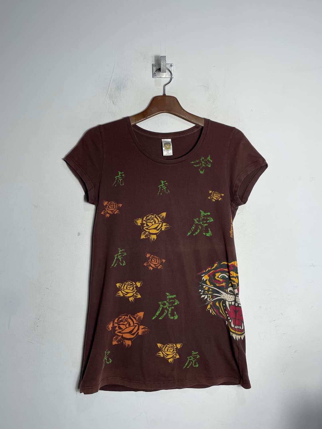 Ed Hardy 에드하디 브라운 호랑이 프린팅 반팔 티셔츠 상품이미지1