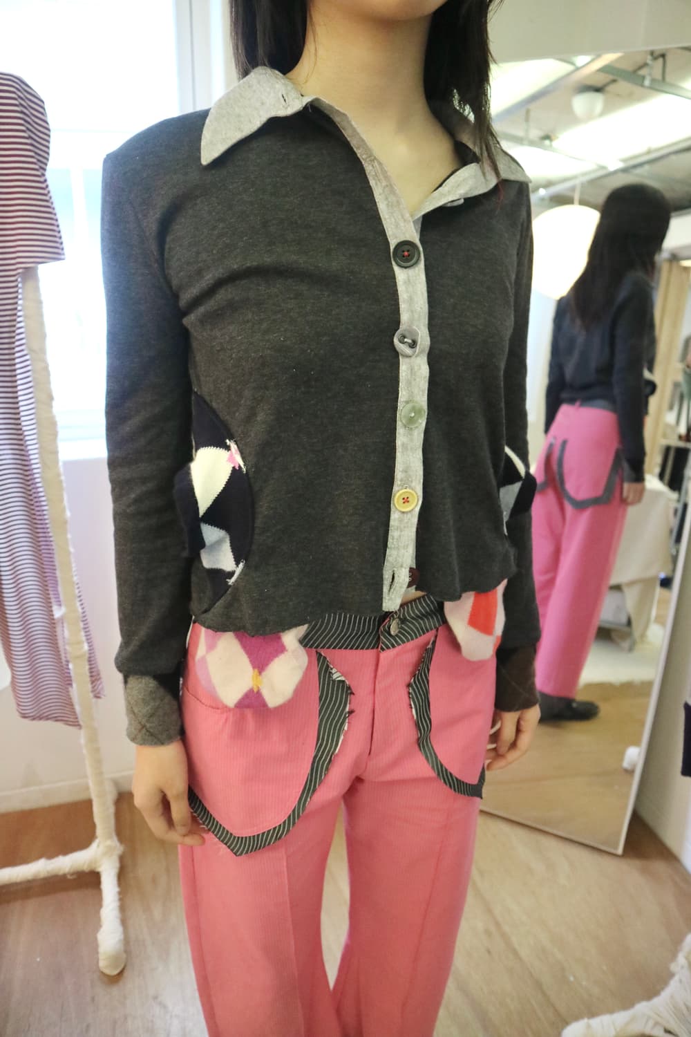 Garbage Core clown cardigan 상품이미지5
