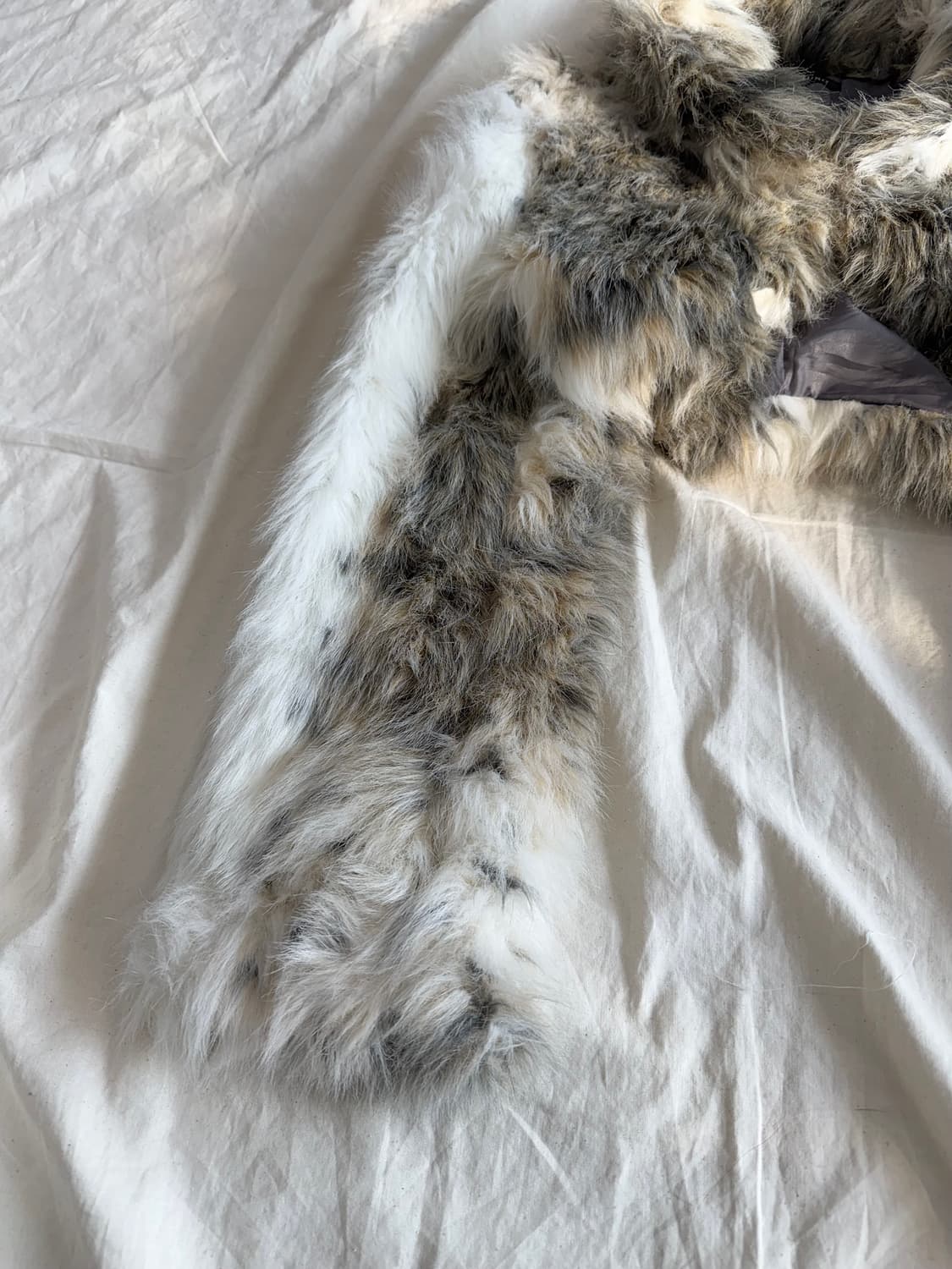 Y2k 호피 애니멀패턴 갸루 믹스 크롭 퍼 자켓  상품이미지2