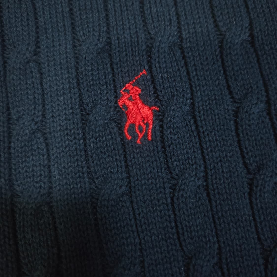 폴로 랄프로렌 피마코튼 네이비 카라 꽈베기 니트 가디건 s 상품이미지5