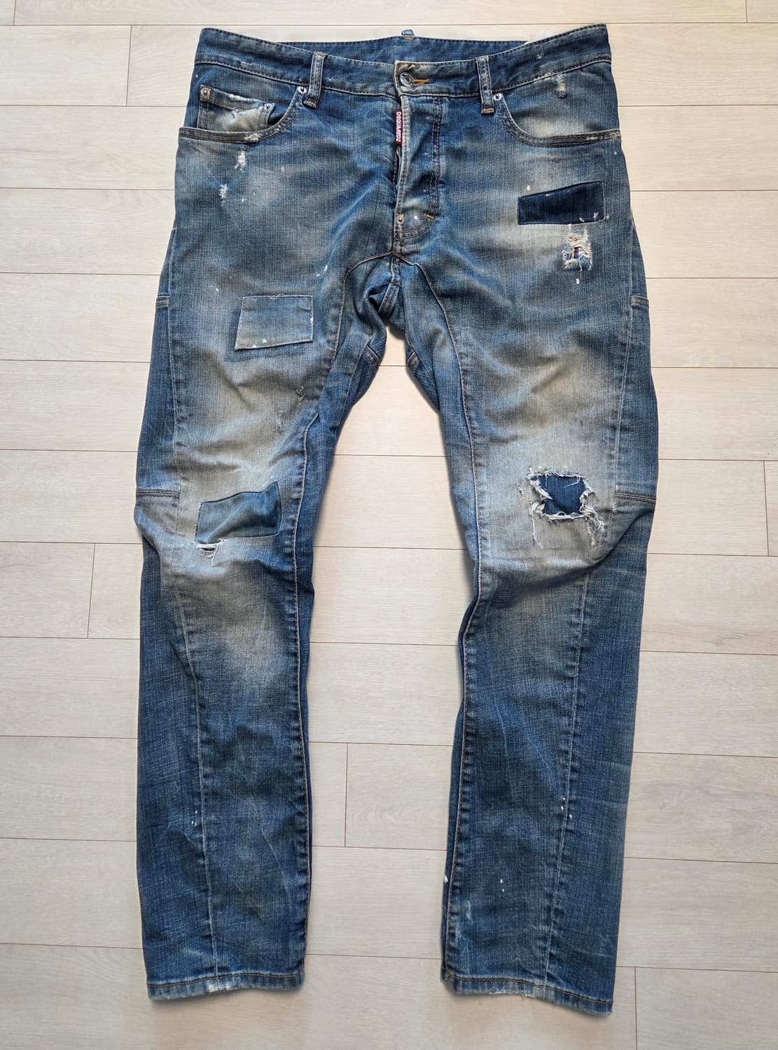 디스퀘어드 패치워크 데님 팬츠 상품이미지1