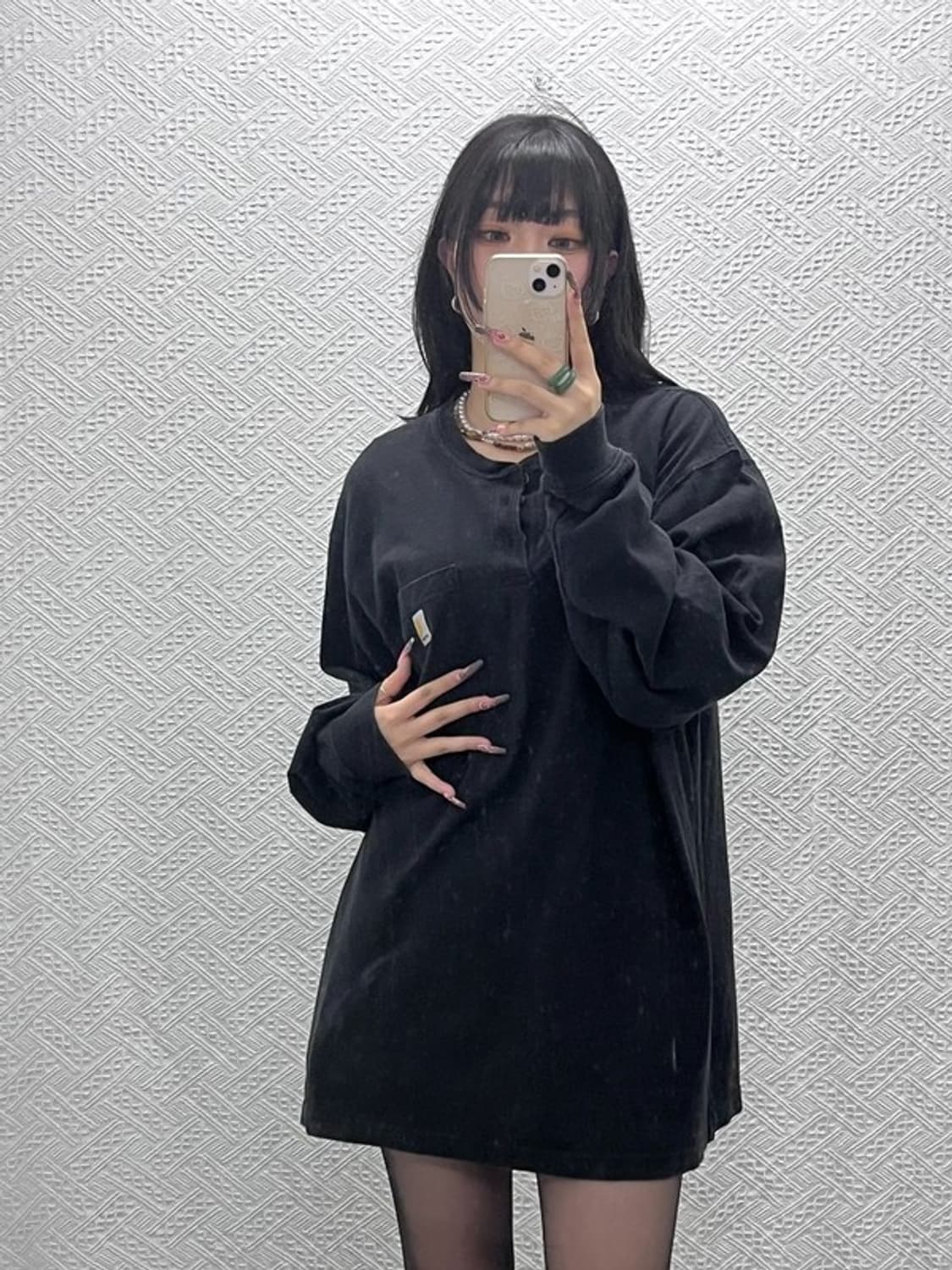 칼하트 빈티지 캐주얼 오버핏 헨리넥 롱슬리브 L C12066 상품이미지2