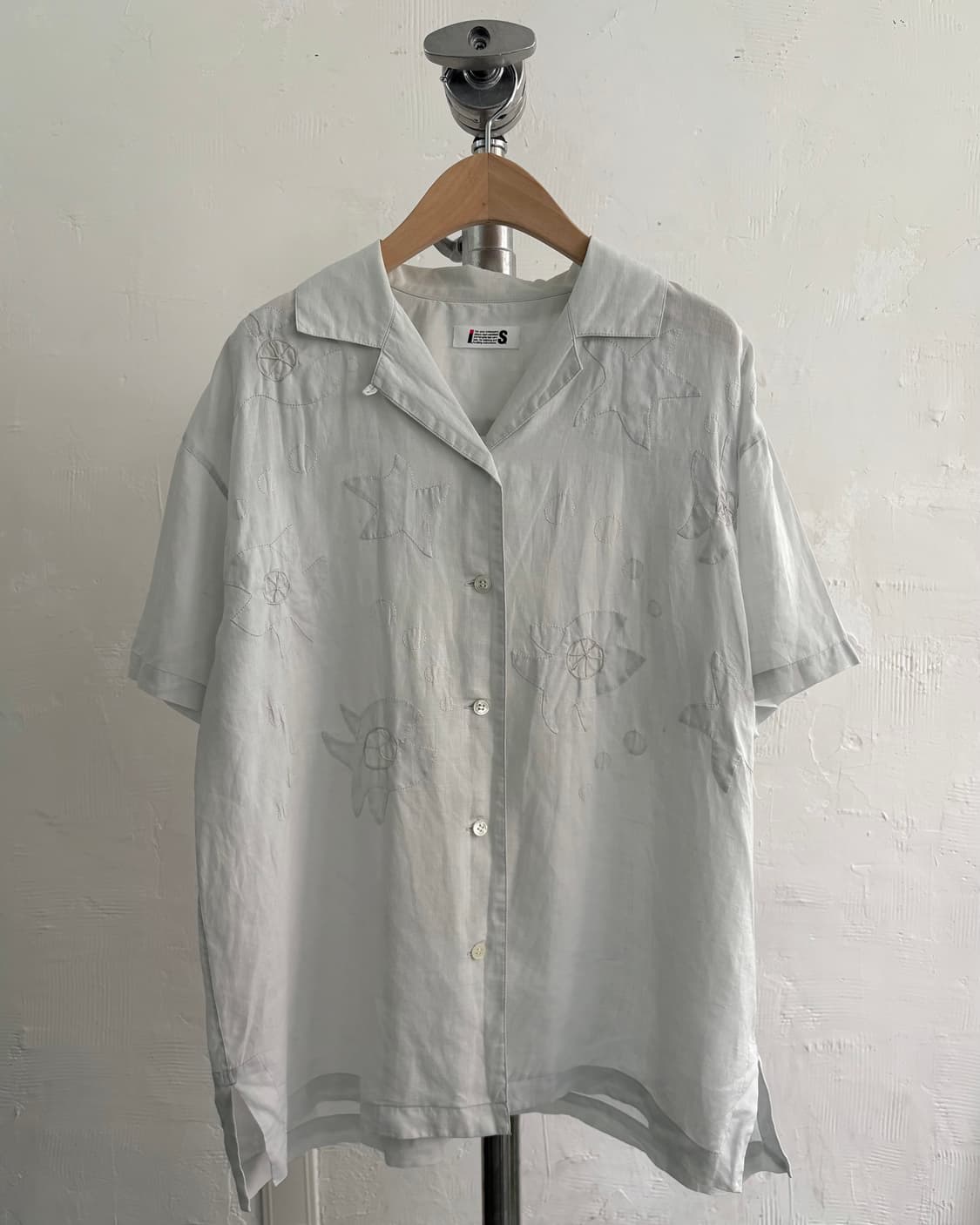 Issey Miyake I.S. 90's 린넨 자수 블라우스 셔츠 상품이미지3