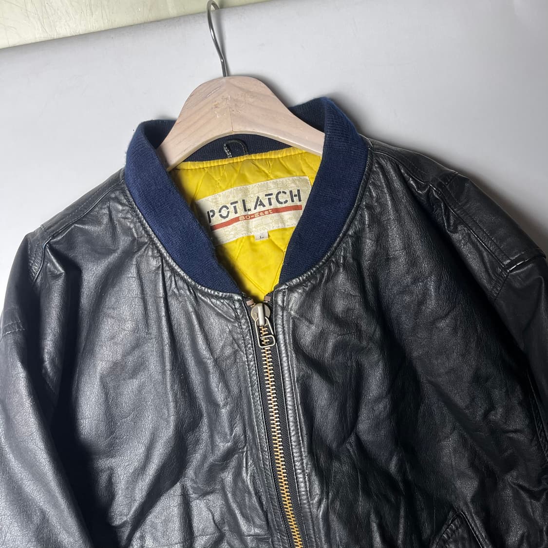 [JPN] 90's 빈티지 재팬 올 레더 바시티자켓 상품이미지3