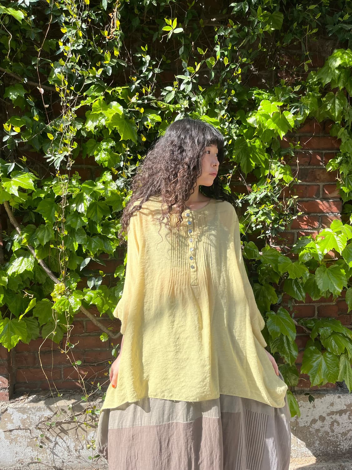 보헤미안 연 노랑 블라우스 상품이미지1