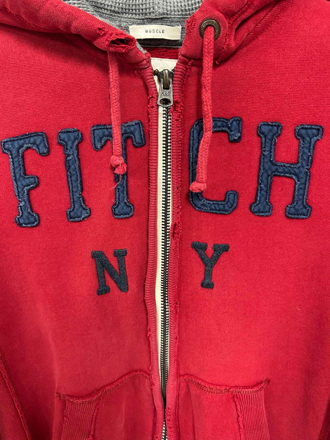 아베크롬비 y2k 후드집업 버건디 상품이미지3