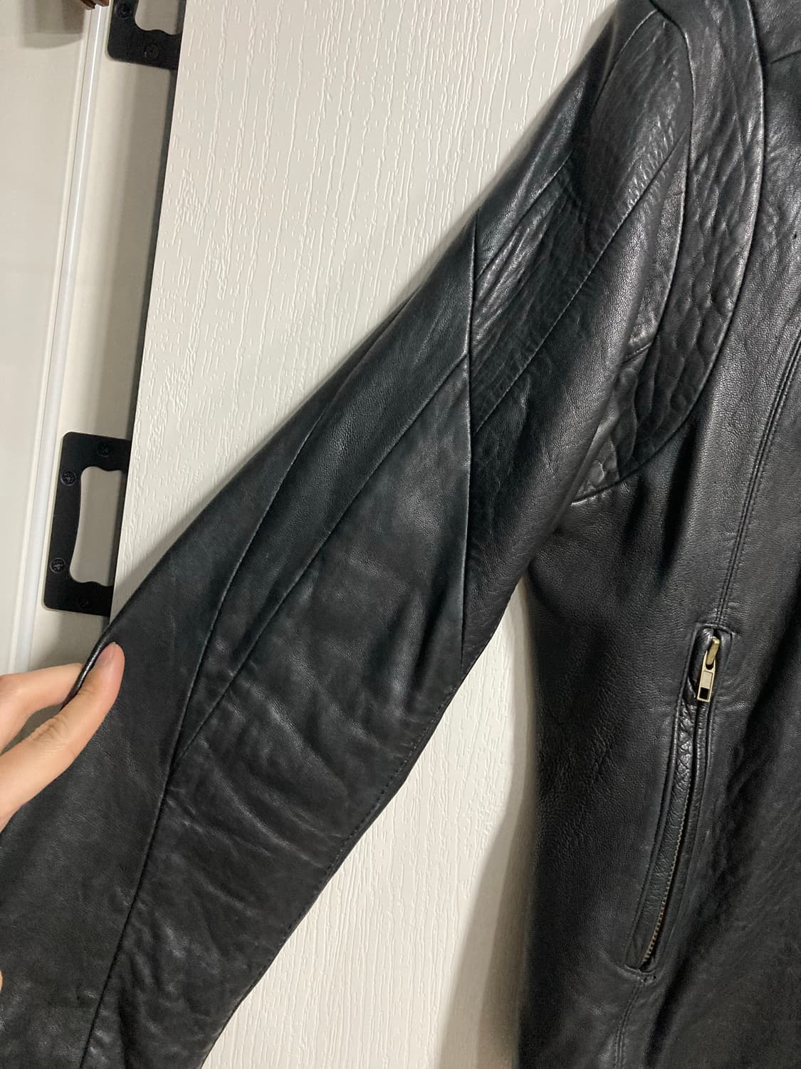 더블 지퍼 가죽 자켓 상품이미지4