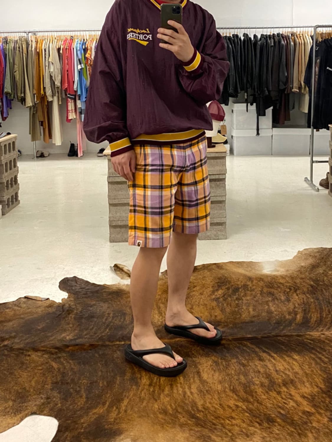 BAPE check half pants 베이프 체크 반바지 상품이미지1