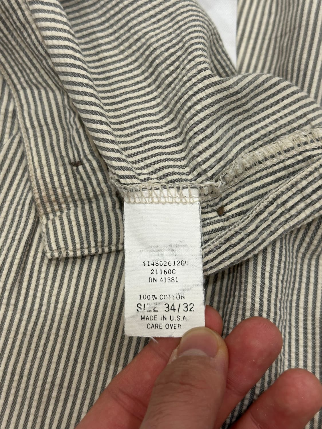 🇺🇸 90s RRL 더블알엘 시어서커 스트라이프 팬츠 (~34) 상품이미지4