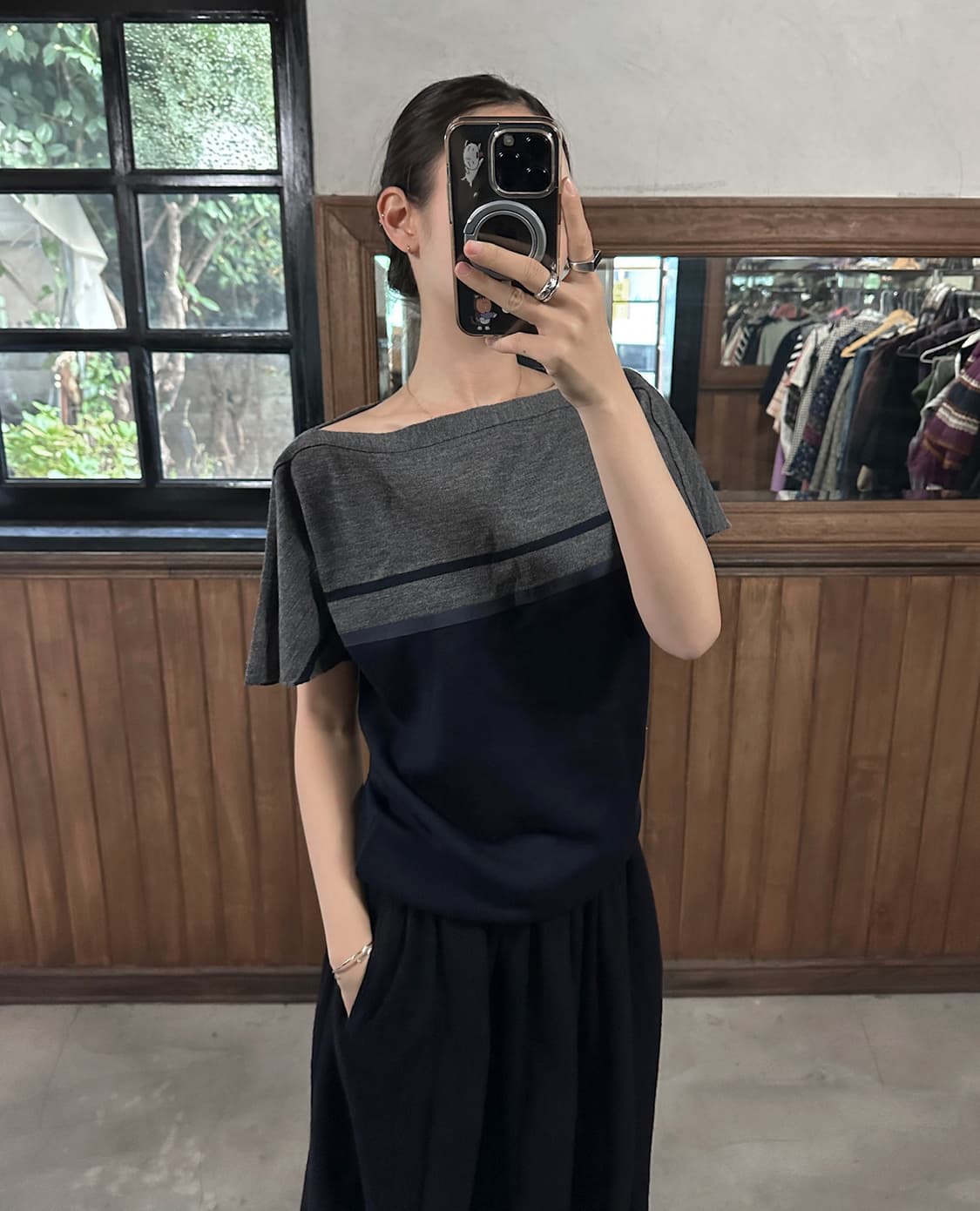 SACAI LUCK back ribbon wool knit 상품이미지6