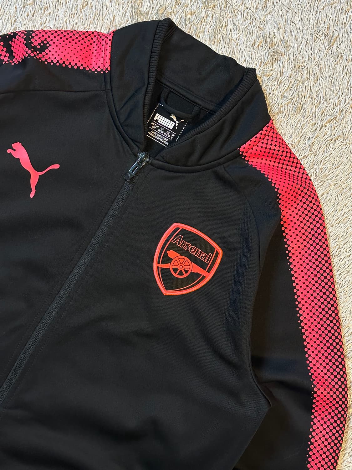 푸마 아스날 17-18 스타디움 트랙탑 져지 블랙 핑크 상품이미지2