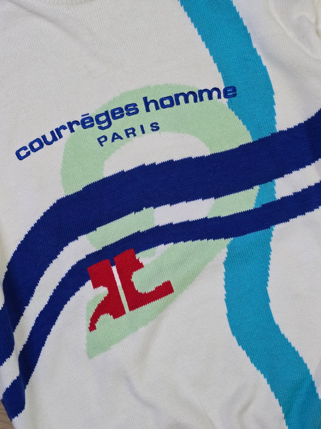 꾸레쥬 옴므 자수로고 코튼 니트 L사이즈 상품이미지7