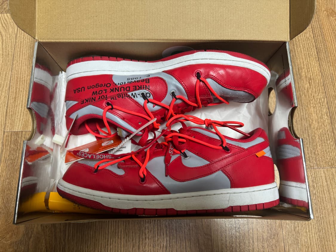 [290]나이키x오프화이트 덩크로우 유니버시티레드 상품이미지2
