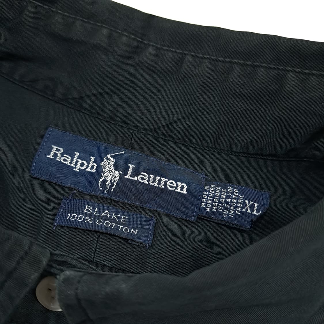 CL816 XL 폴로 90s 미국판 코튼 버튼다운 블랙 셔츠 남방 상품이미지3