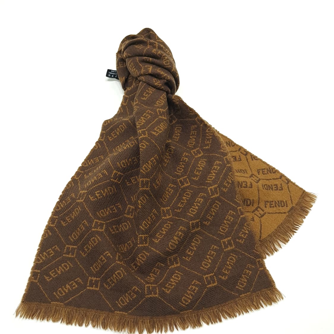 MX200 펜디 FF 모노그램 브라운 카멜 울 양면 목도리 머플러 상품이미지2