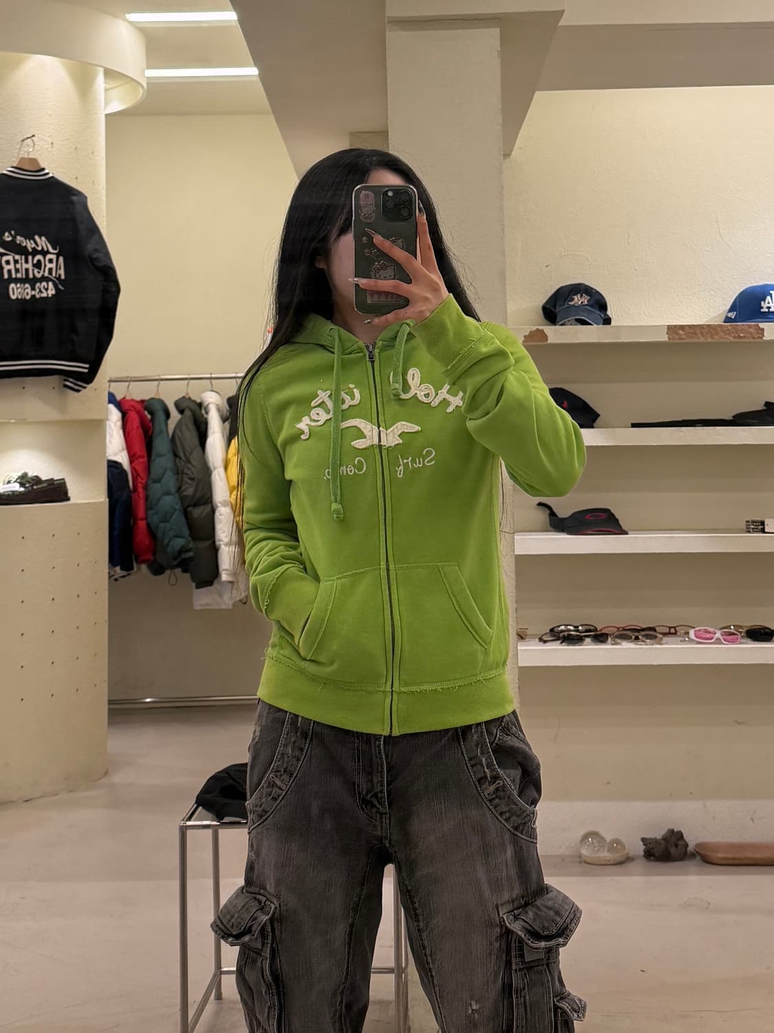 홀리스터 그린 아치로고 후드집업 U851 상품이미지1