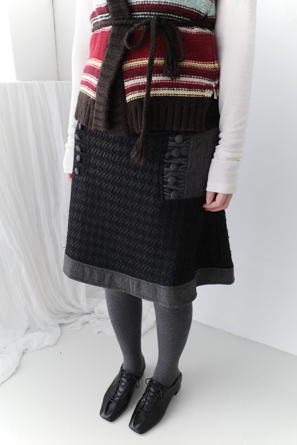 desigual) wool button skirt  상품이미지5