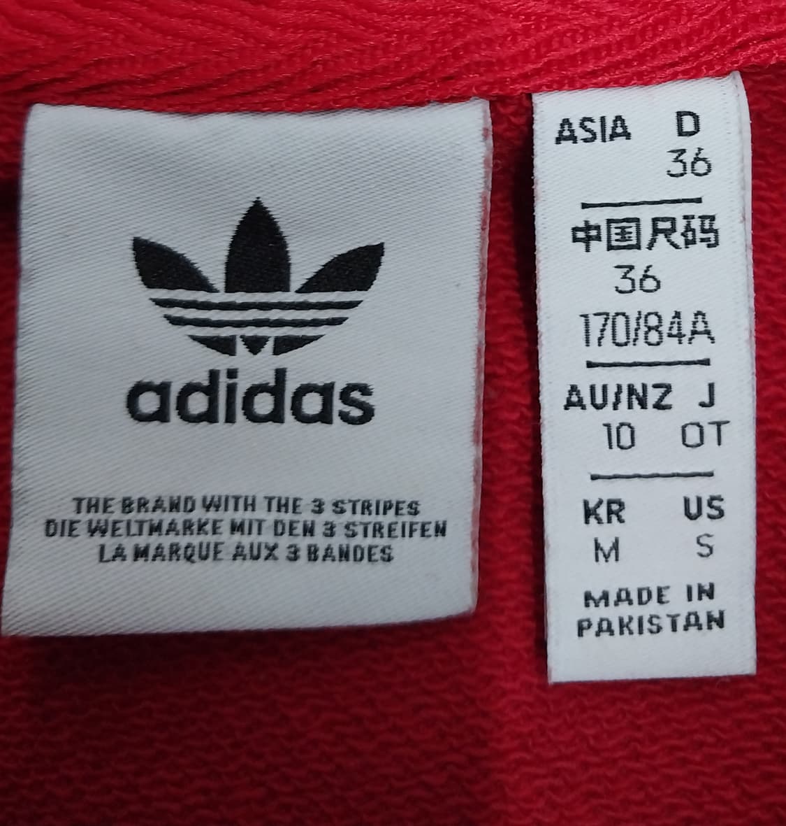 아디다스 삼선 오버핏 맨투맨 레드 M 상품이미지4