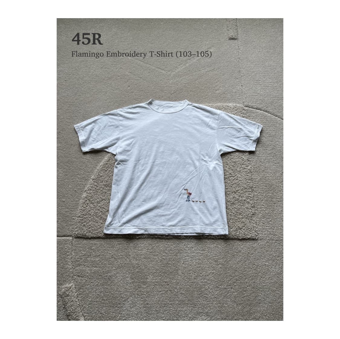 45R 플라밍고 자수 티셔츠 (103–105) 상품이미지1