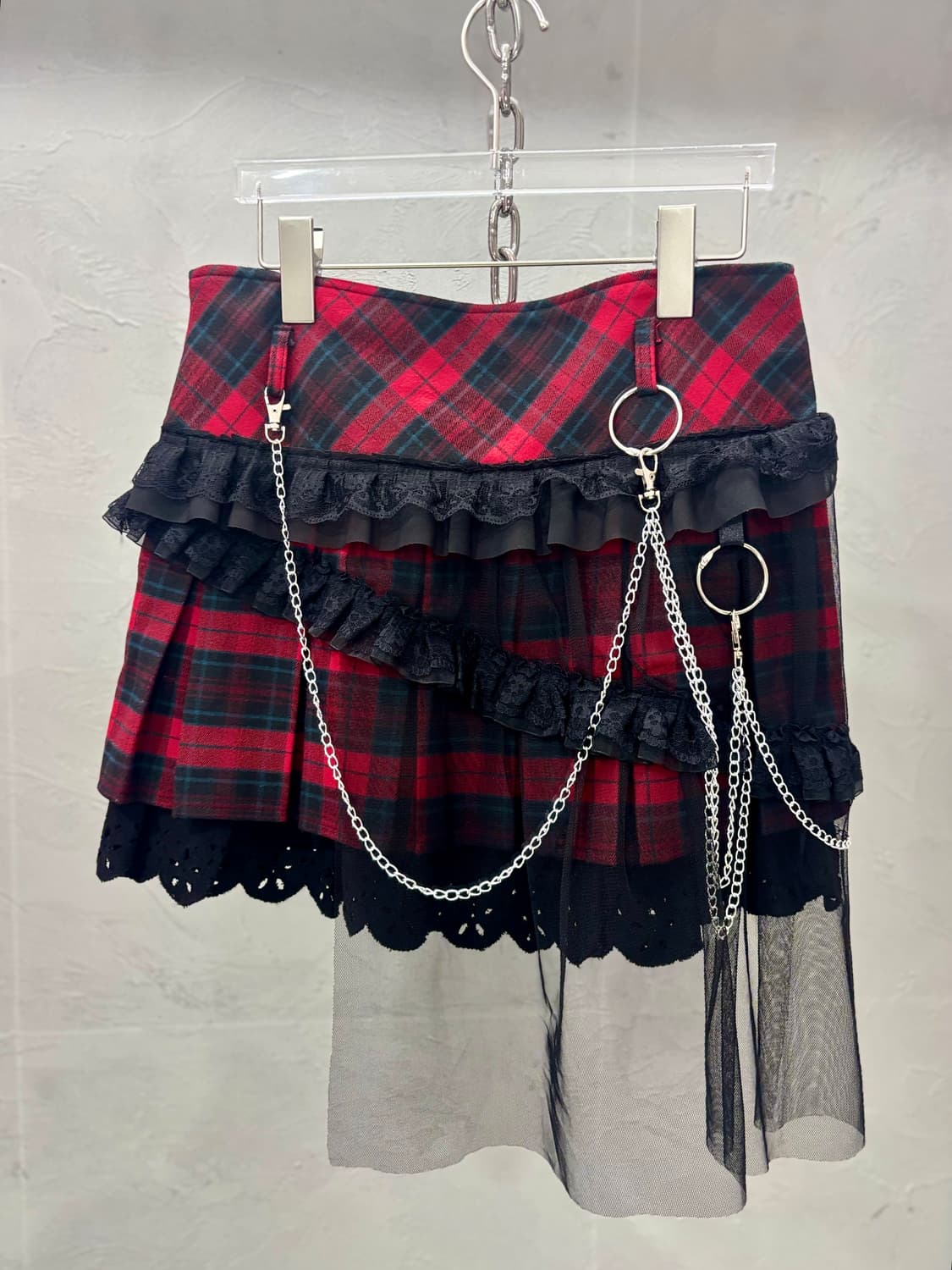 고스펑크 타탄체크 스커트 상품이미지1