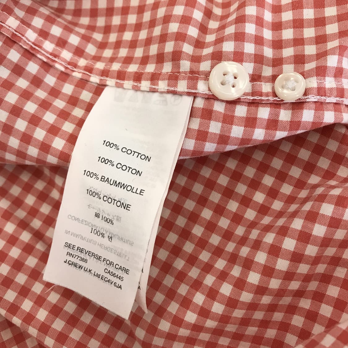 J.CREW 제이크루 오렌지 깅엄체크셔츠 [S] 상품이미지6