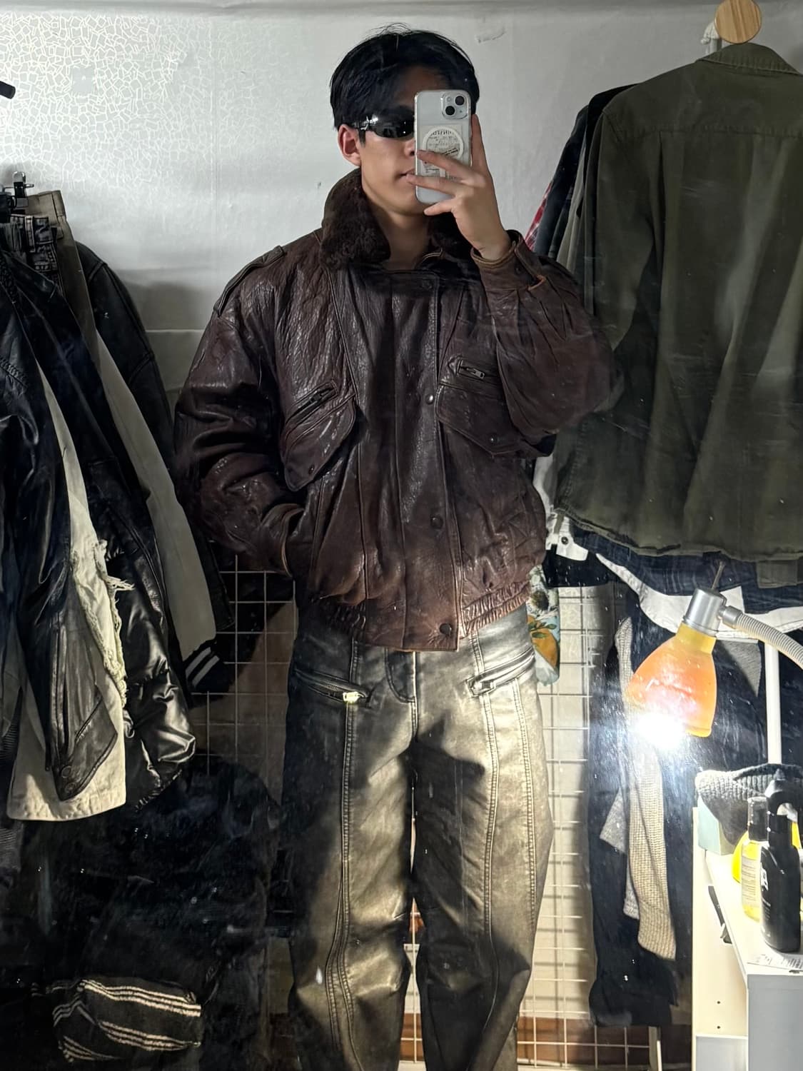 Japanese Military 무스탕 레더 자켓 L 상품이미지1