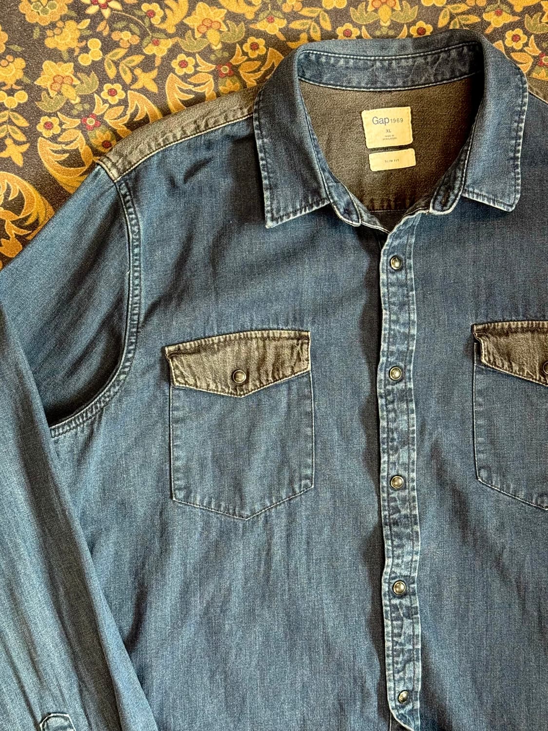 올드 갭 투톤 데님 웨스턴 셔츠 상품이미지3