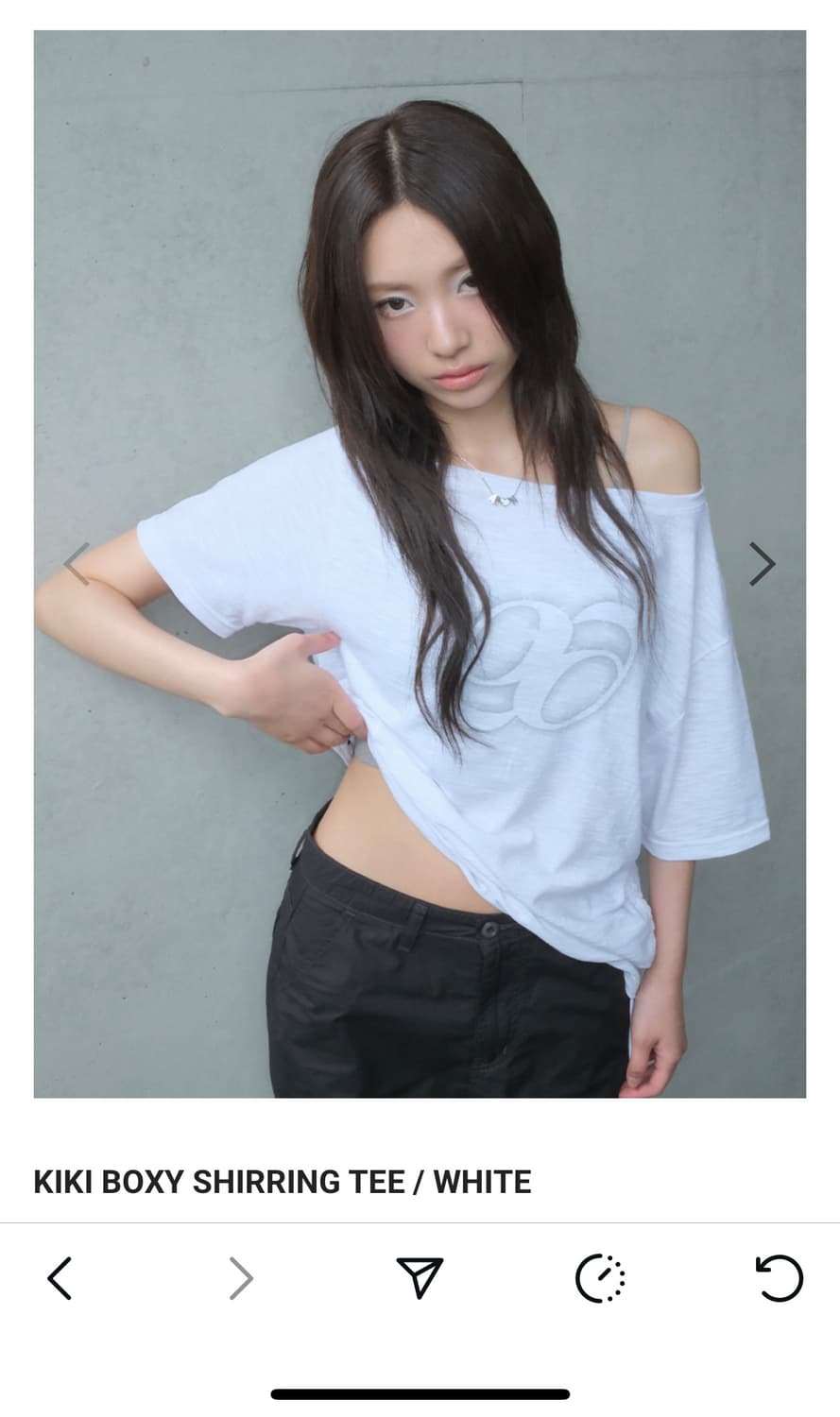 애즈온 KIKI BOXY SHIRRING TEE / WHITE 상품이미지1