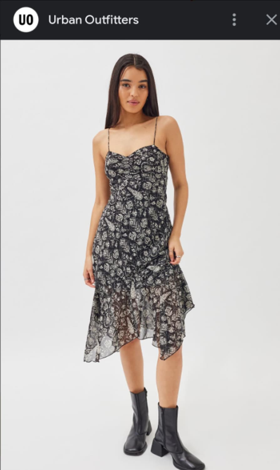 써스데이 쉬폰 페이즐리 뷔스티에 미디 원피스 상품이미지5