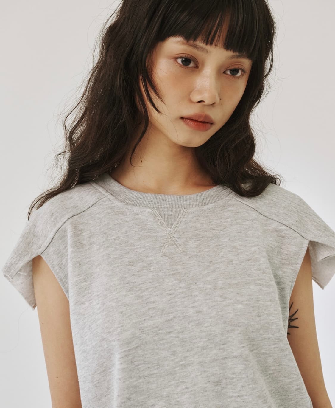 CUTTING HALF SWEAT, GRAY 상품이미지1