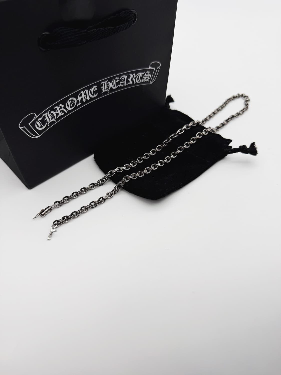 [20 Inch] 크롬하츠 페이퍼 체인 목걸이 20인치 실버 상품이미지2