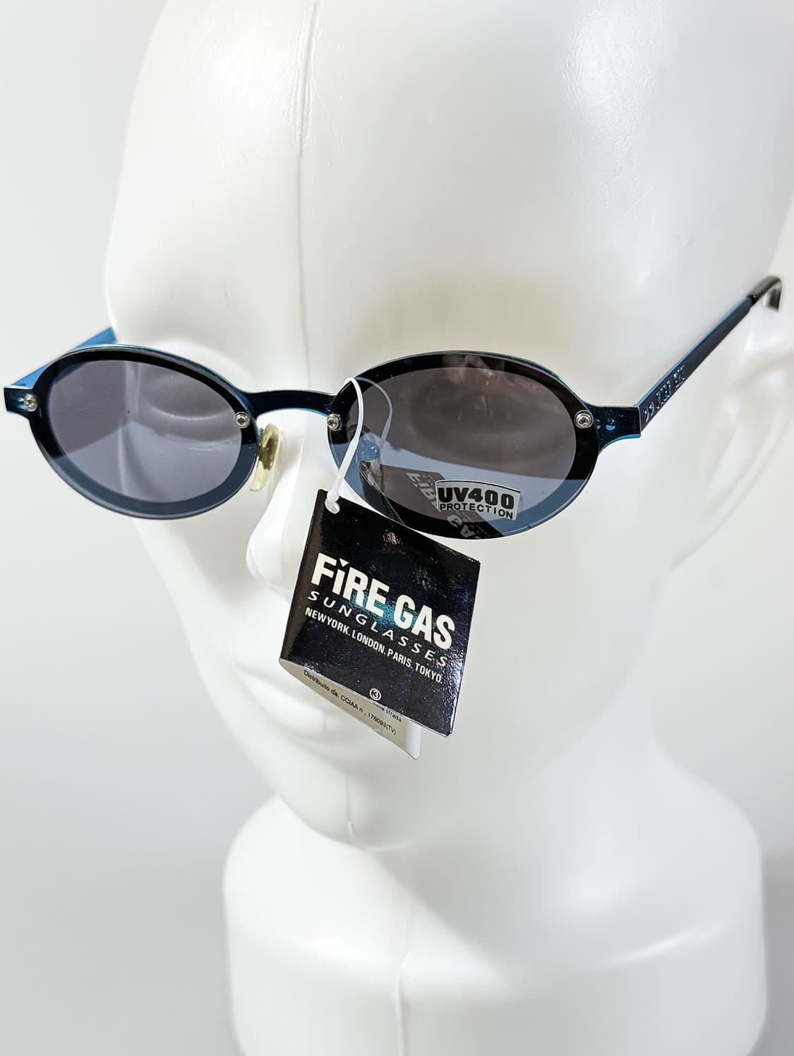 90s FIRE GAS 무테 오벌 블루메탈 프레임 빈티지 선글라스 상품이미지8