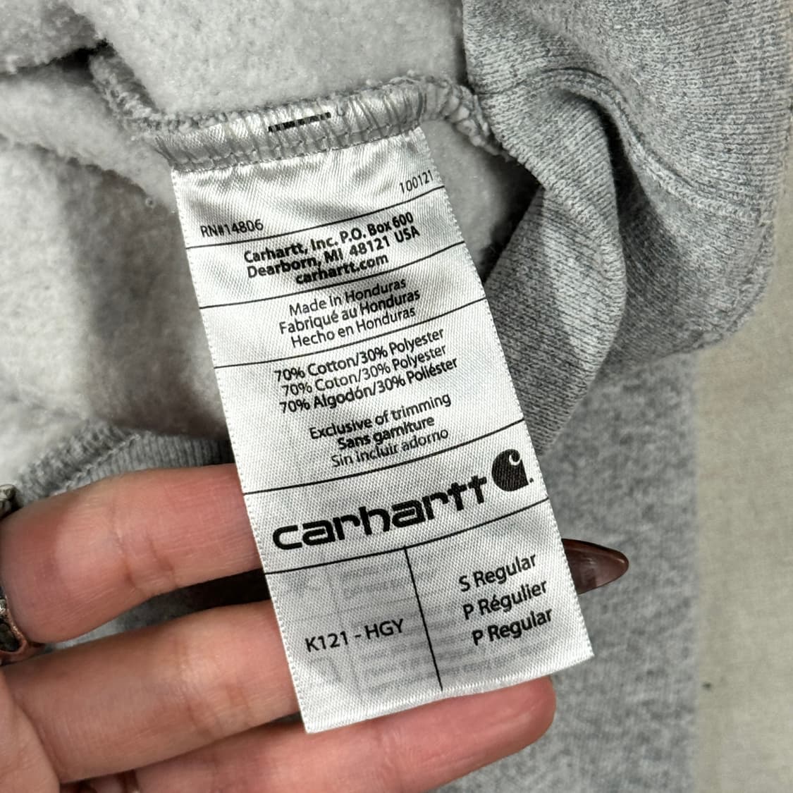 S) 칼하트 미드웨이트 후드티 헤더그레이 상품이미지7