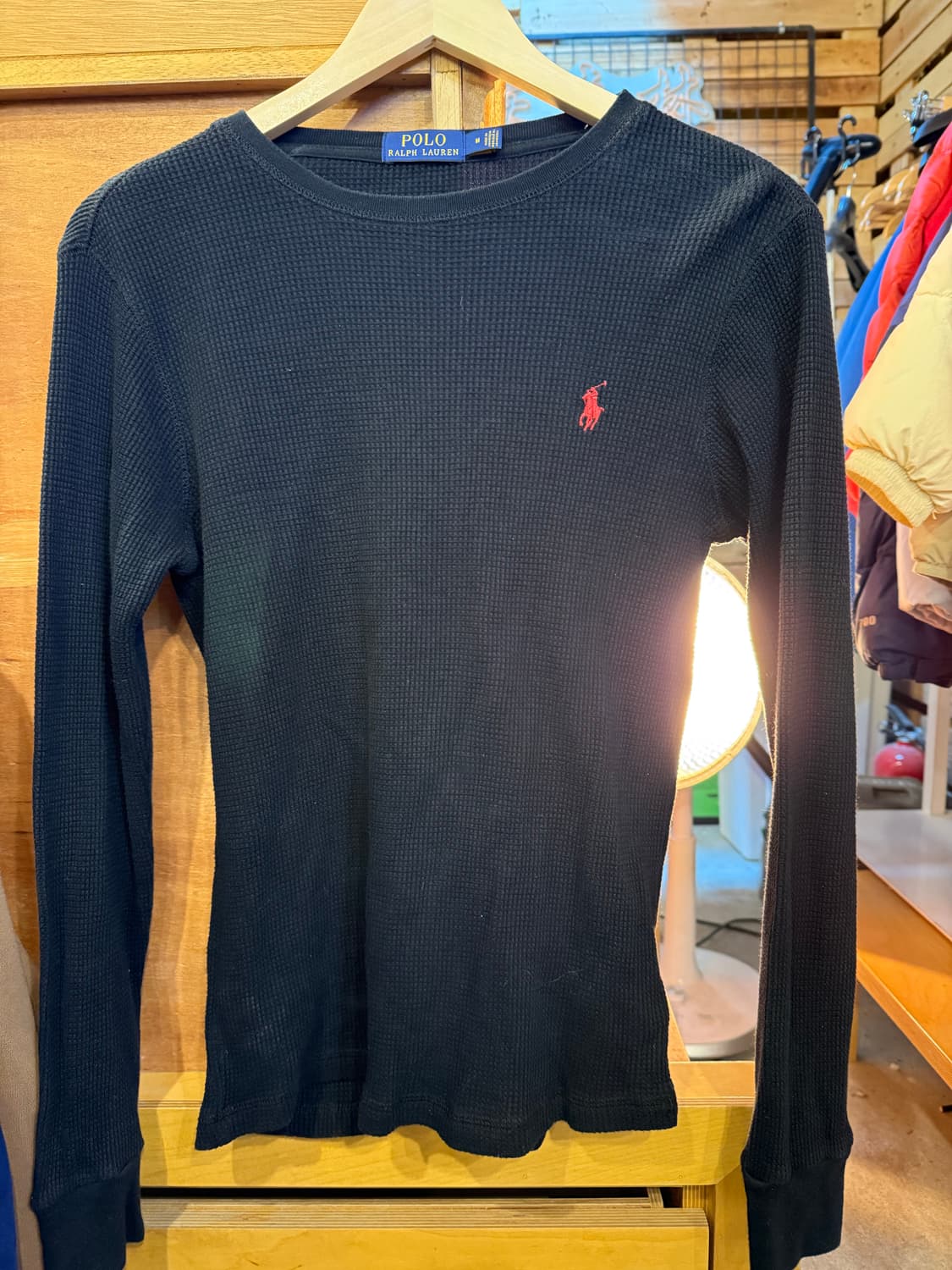 폴로 랄프로렌 레드포니 블랙 와플 롱슬리브 상품이미지1