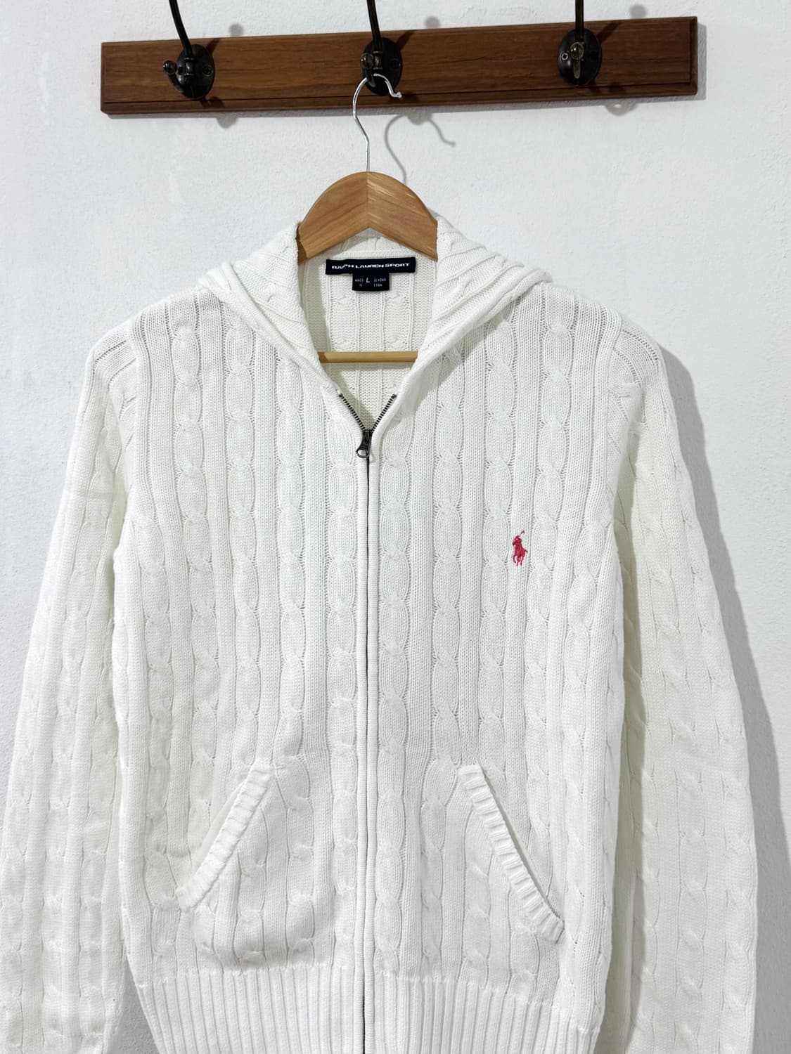 폴로 화이트 후드집업 상품이미지1