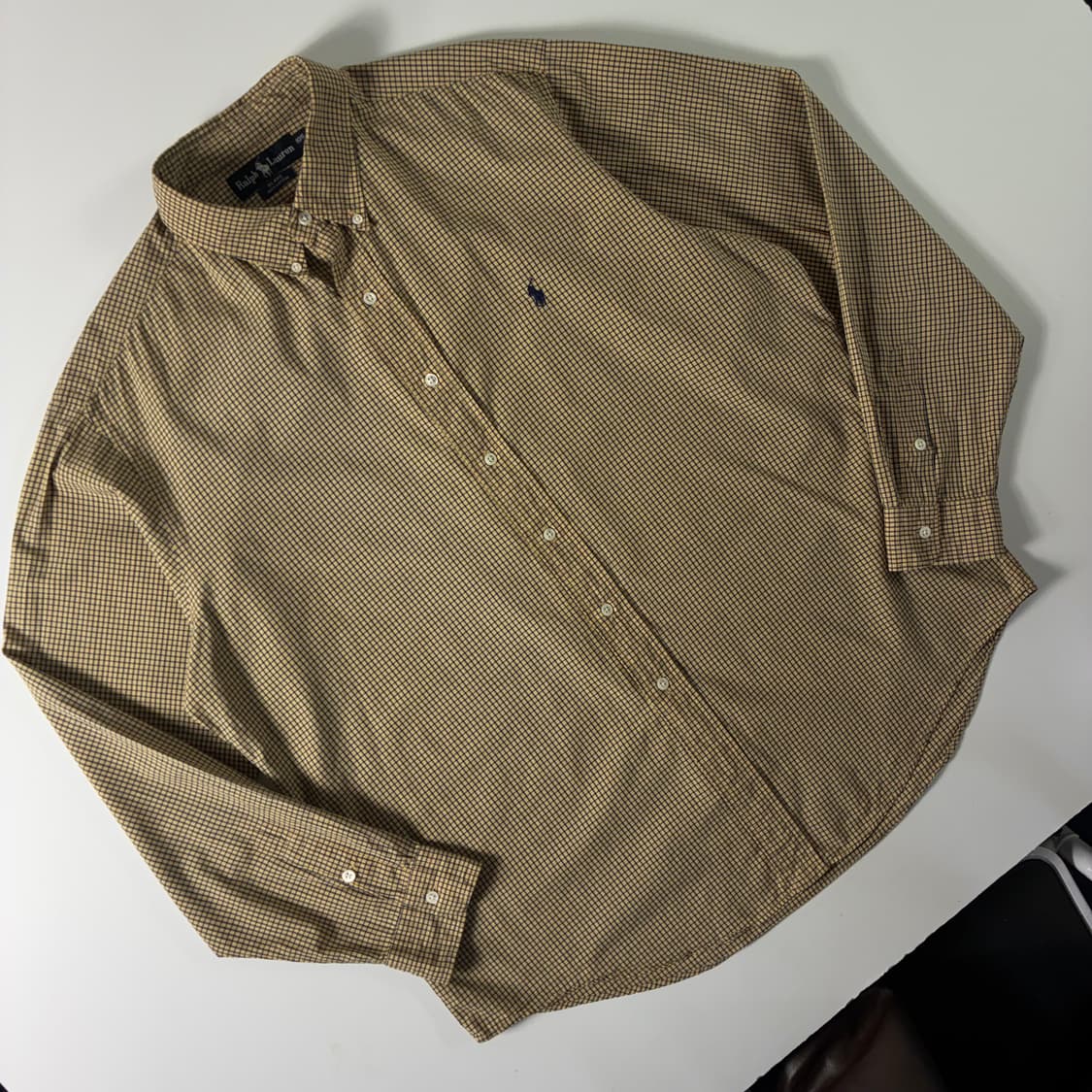 Polo  폴로 랄프로렌 90,s 자수 브라운 체크 셔츠  상품이미지2
