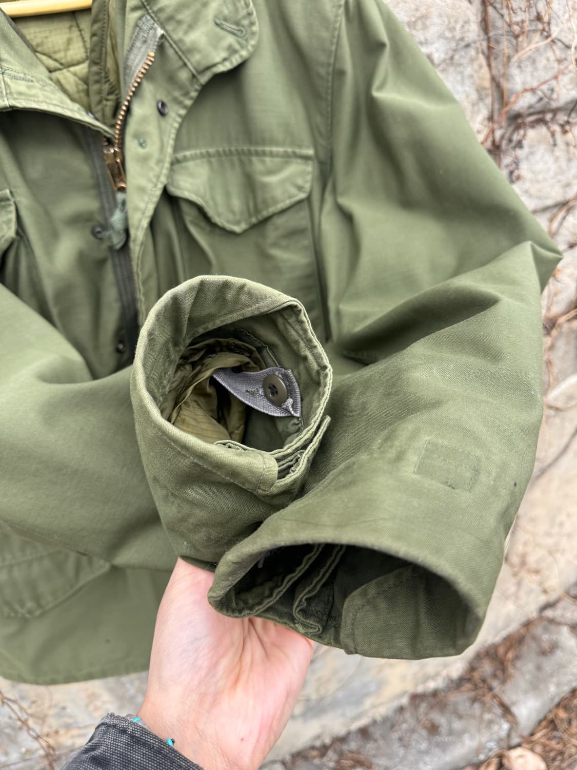 70s 미군 오리지널 m65 필드 자켓 3세대 내피 스카쟌 자수 상품이미지9